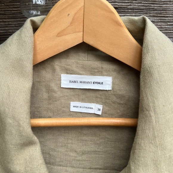 Isabel Marant Etoile - Khaki Double Breasted Belted Trench Jacket - Size 38 - Picture 6 of 12